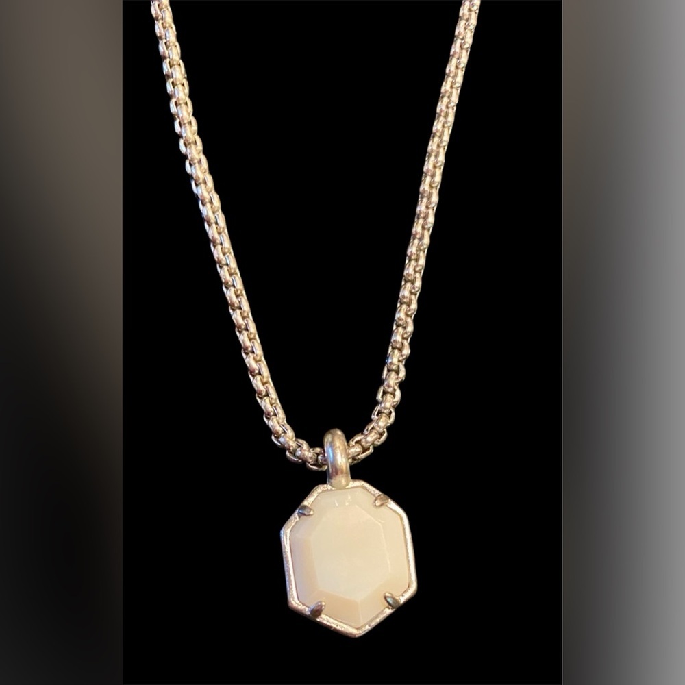 🔥Kendra Scott Teo Adjustable Necklace in Rhodium/White Pearl🔥
